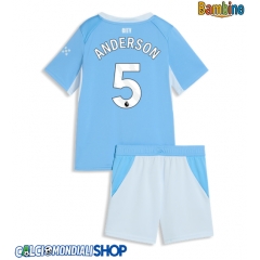 Maglie da calcio Manchester City Elliot Anderson #5 Prima Maglia Bambino 2026-27 Manica Corta + Pantaloni corti)